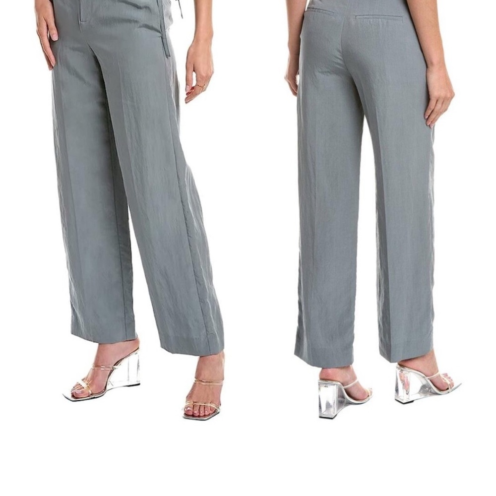 Vince Tie Waist Straight leg Trousers In Aqua Stone